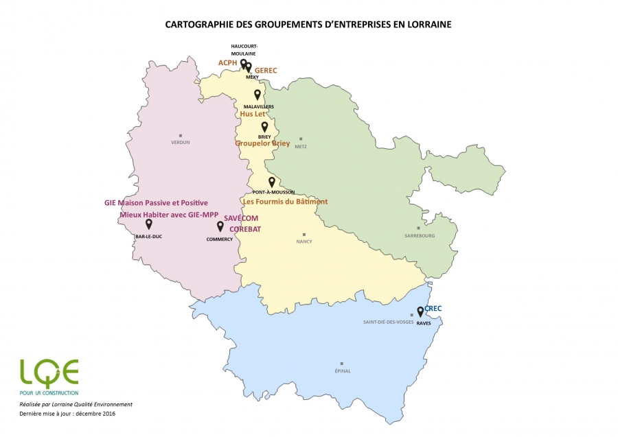 Cartographie des groupements d'entreprises en Lorraine