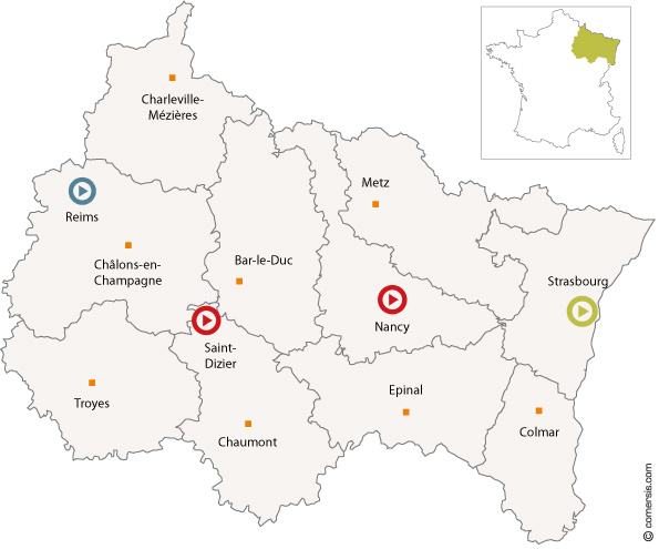 Carte centres de ressources Envirobat Grand Est