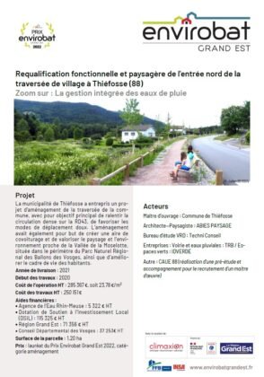 Fiche détaillée : requalification fonctionnelle et paysagère de l’entrée nord de la traversée de village de Thiéfosse