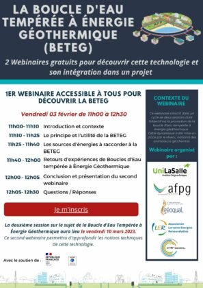 03/02/2023 – Webinaire sur la Boucle d’Eau Tempérée à Énergie Géothermique