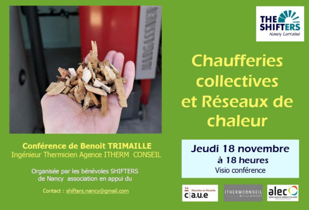 18/11/2021 – Conférence en ligne – CHAUFFERIES COLLECTIVES ET RÉSEAUX DE CHALEUR